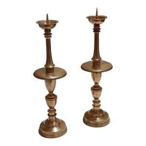 Solid Brass Pricket Candlesticks Set of 218" Tall Patinated Spike Candle Holders
